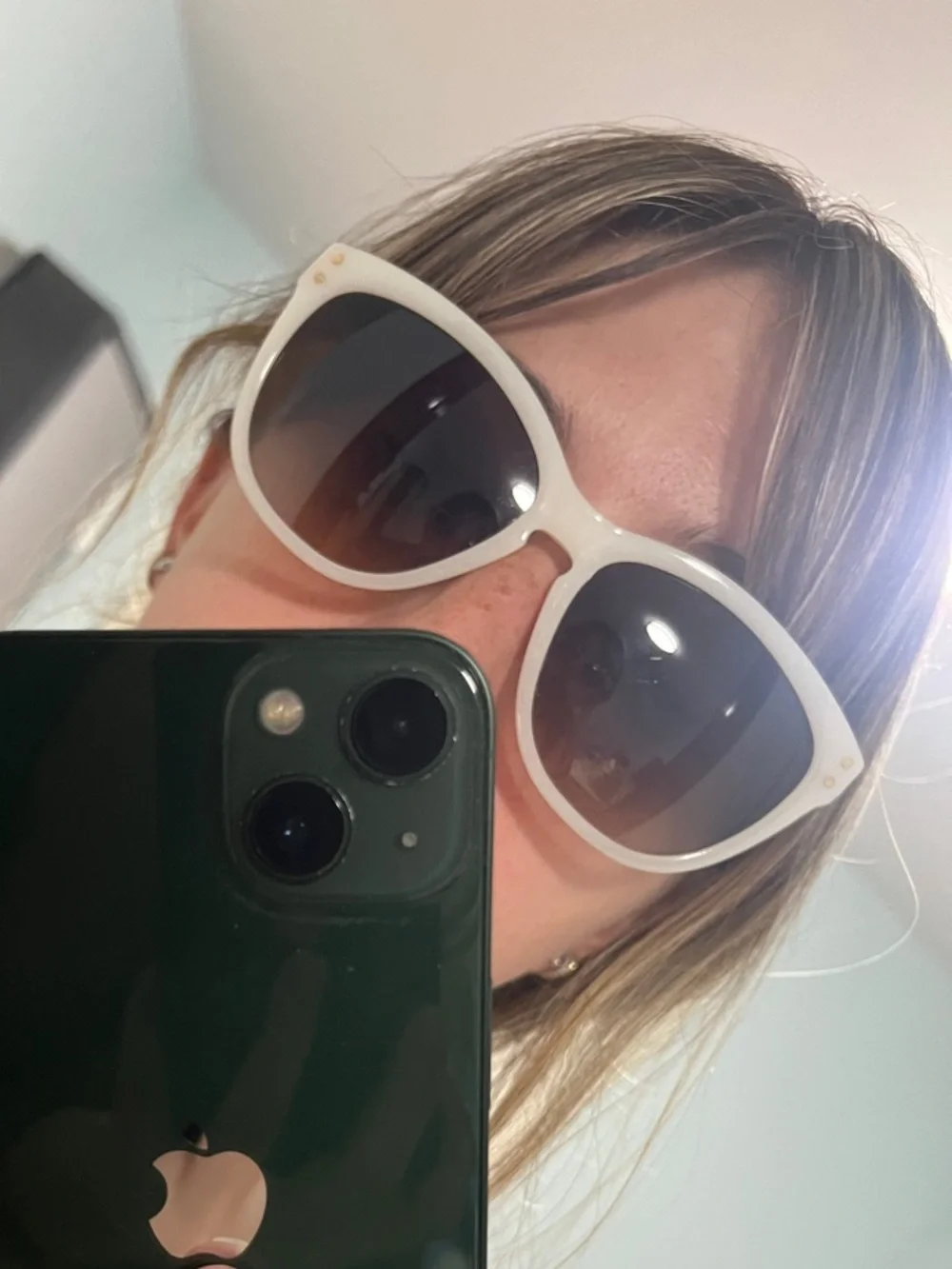 Coach Cream Frame Sunglasses with Brown Gradient Lenses